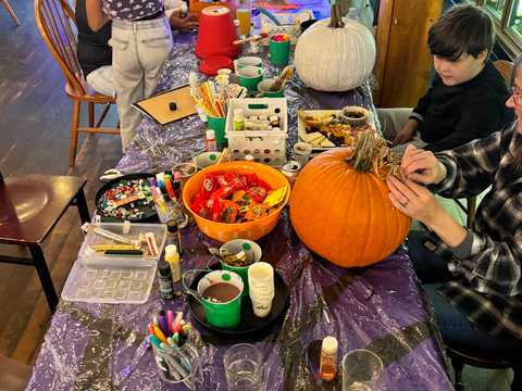 Painting pumpkins